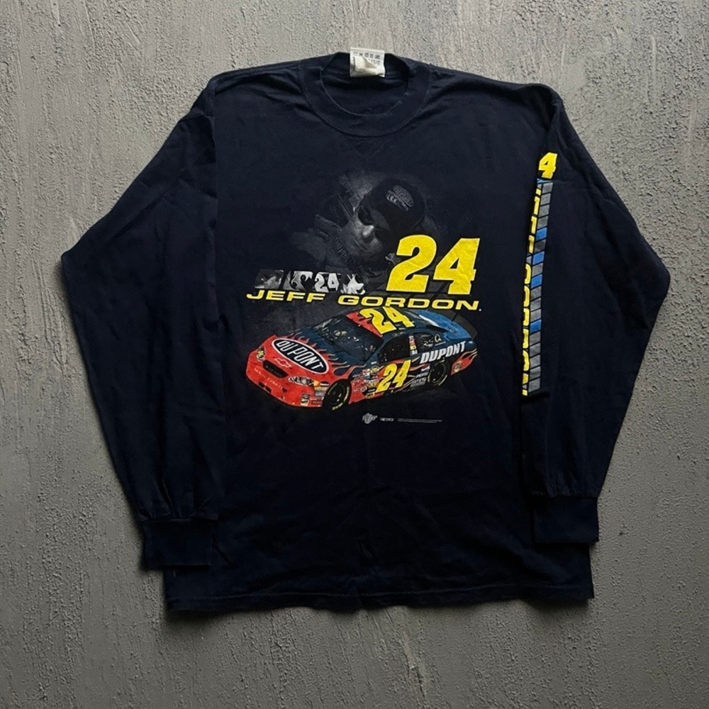 Vintage Jeff Gordon‎ Shirt XL Black 2000s Nascar Racing Long Sleeve